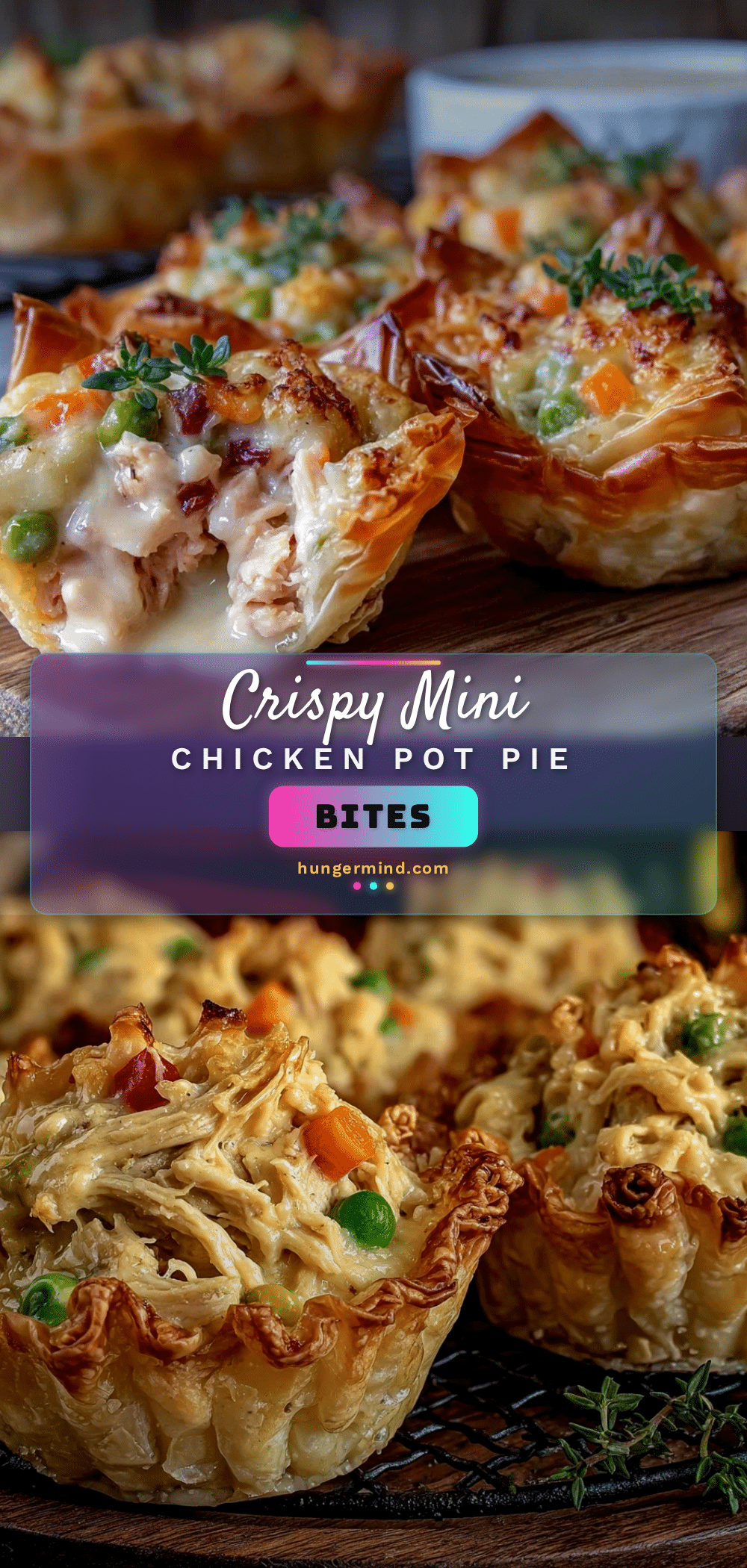 crispy mini chicken pot pie bites recipe