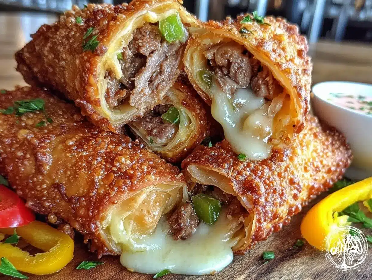 crispy philly cheesesteak egg rolls preparation steps