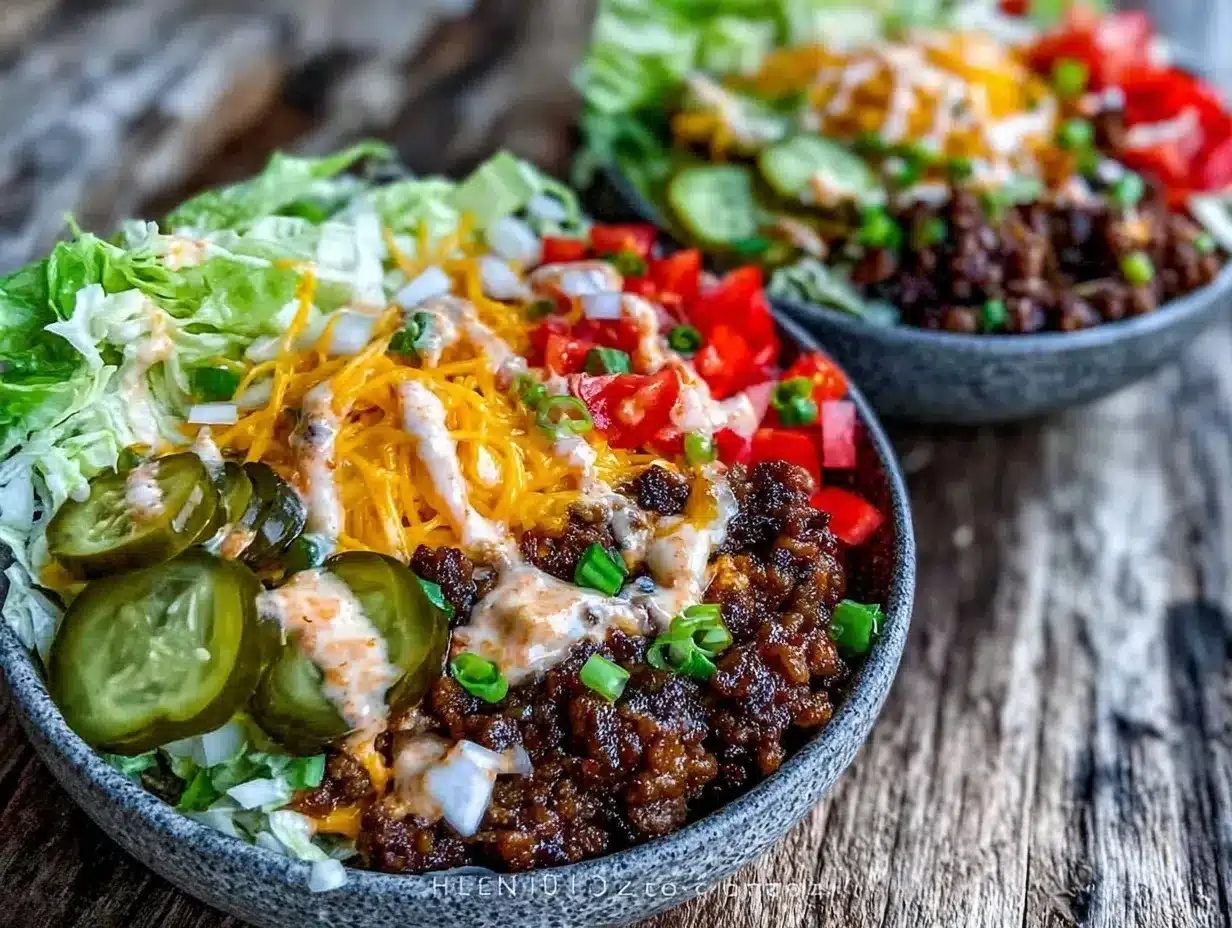 deconstructed Big Mac bowl preparation steps