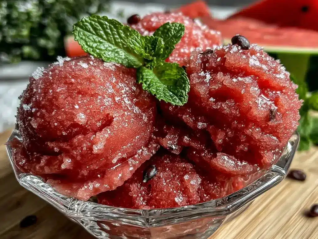 easy watermelon sorbet - featured image