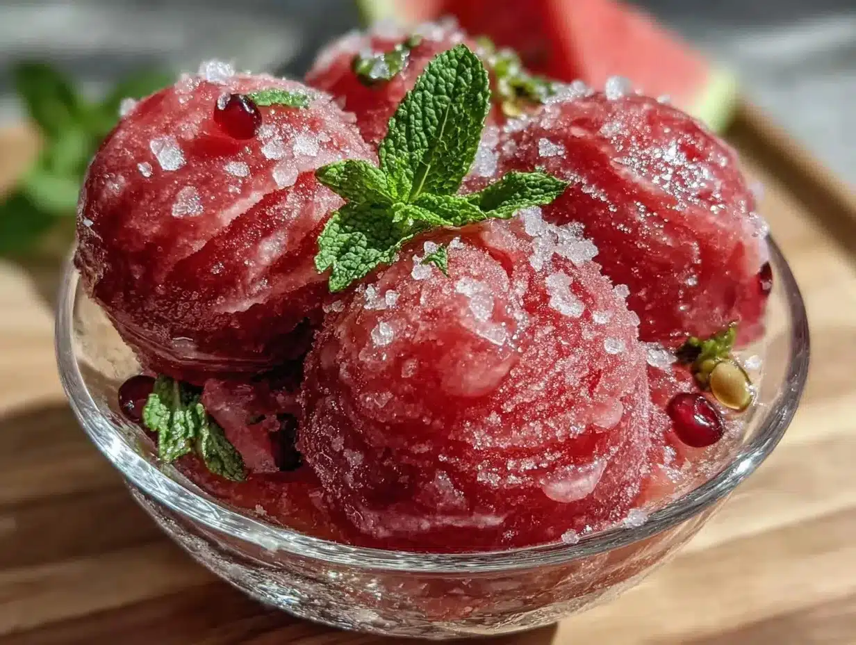 easy watermelon sorbet preparation steps