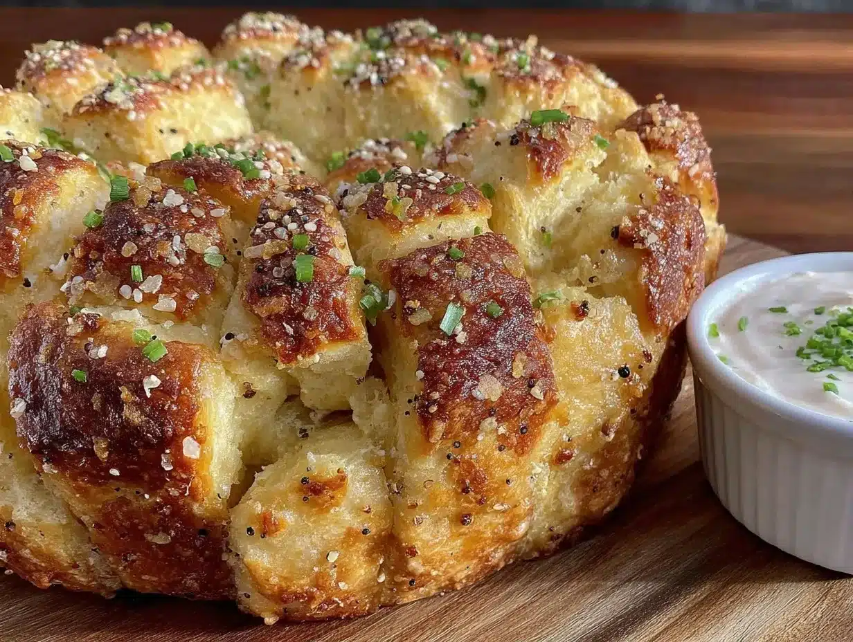 everything bagel pull-apart bread preparation steps