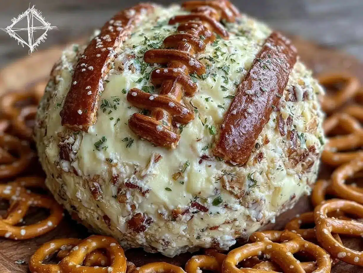 football shaped cheese ball preparation steps