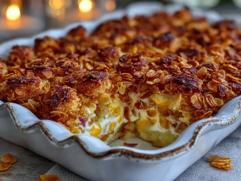 funeral potato chicken casserole - featured image