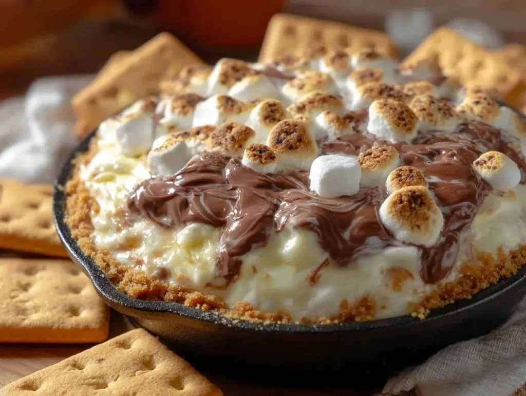 gooey s’mores dip skillet - featured image
