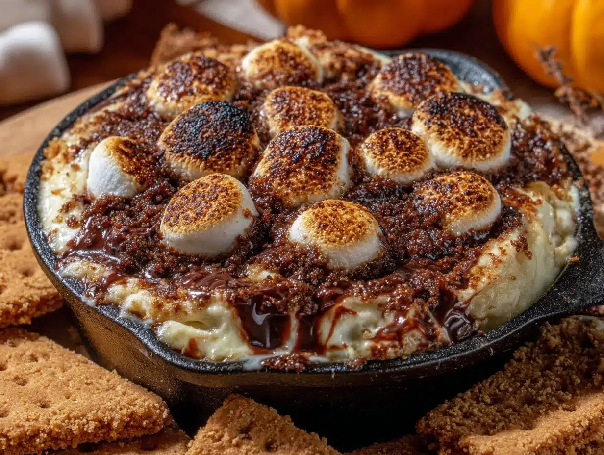 gooey s’mores dip skillet preparation steps