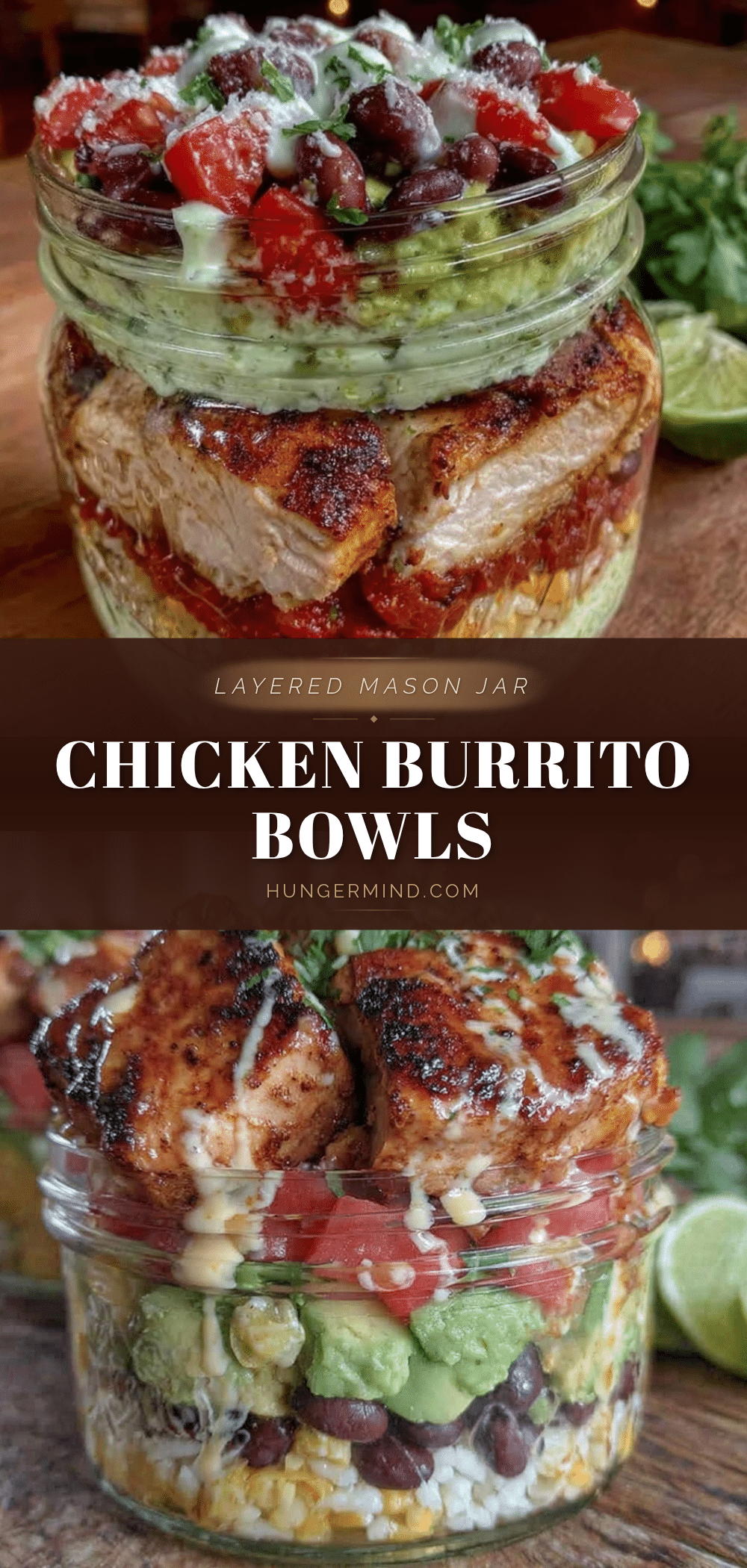 mason jar chicken burrito bowl recipe