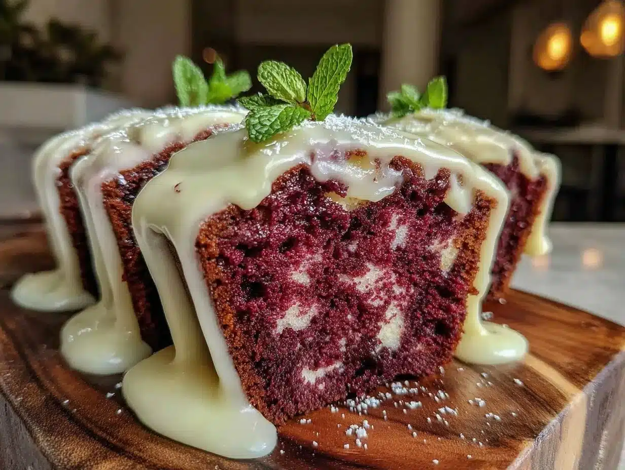 Moist Red Velvet Pound Cake preparation steps
