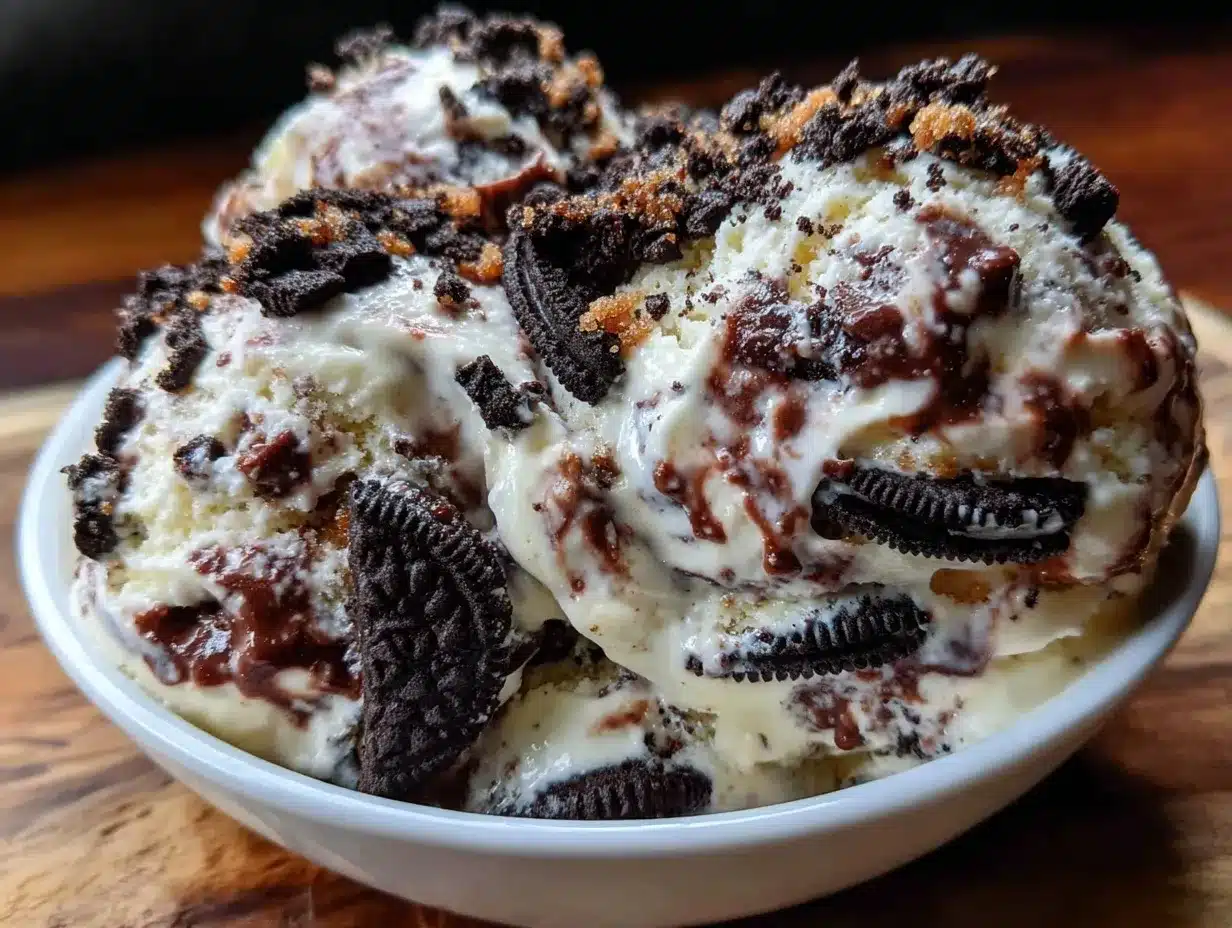 no-churn cookies and cream ice cream preparation steps