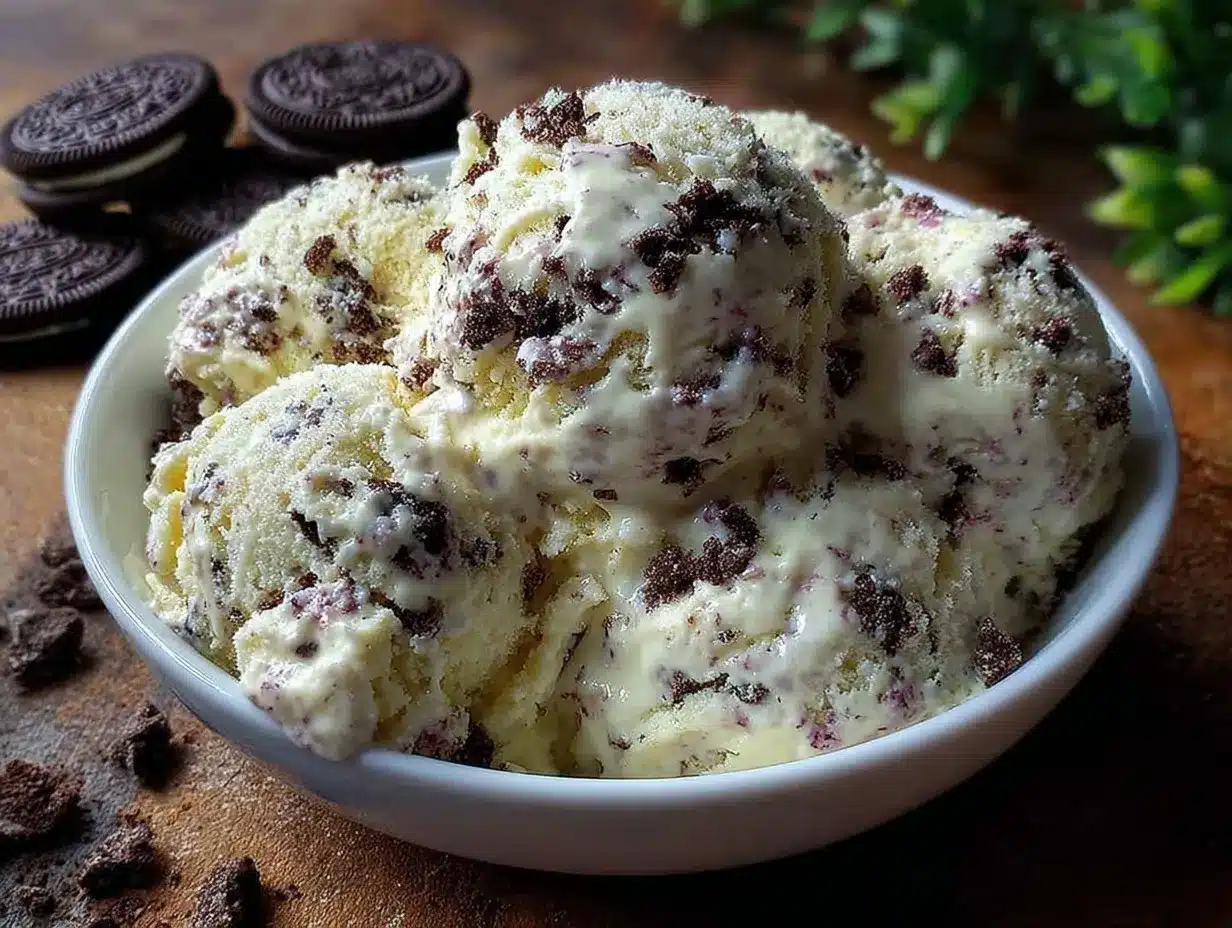 no-churn cookies and cream ice cream preparation steps