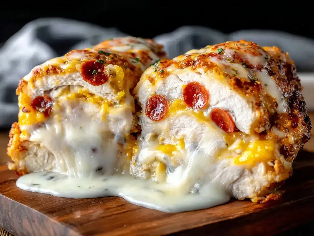 pizza stuffed chicken breast preparation steps
