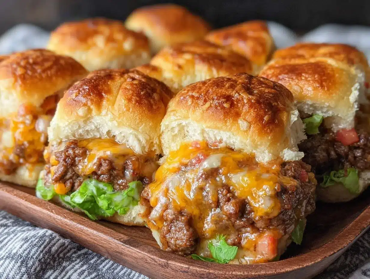pull-apart cheeseburger sliders preparation steps