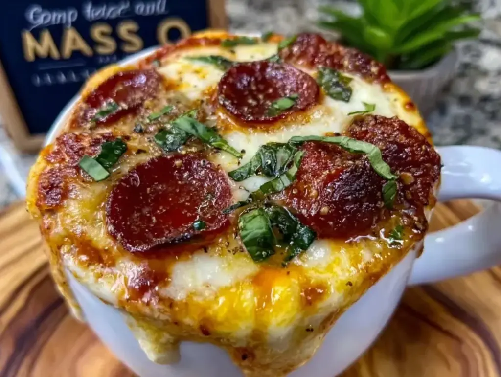 quick microwave mug pizza recipe - featured image
