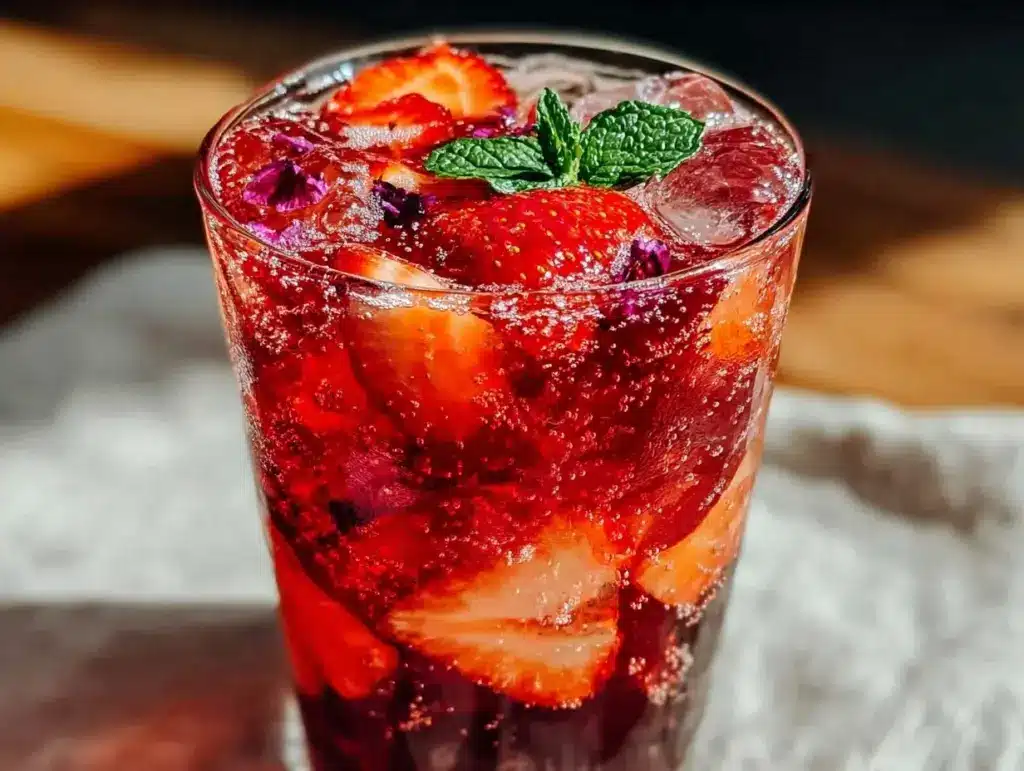 refreshing strawberry hibiscus punch - featured image