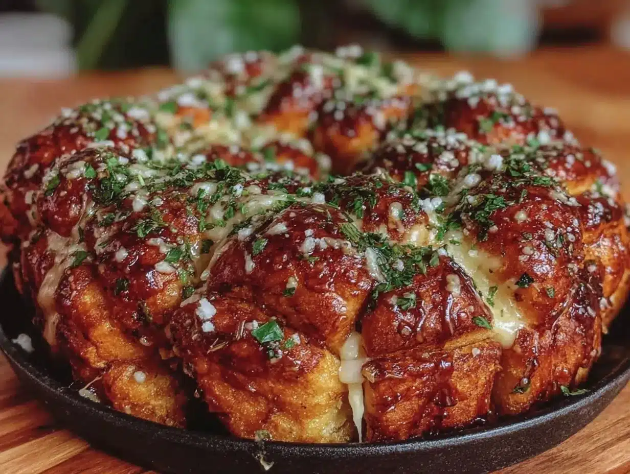 savory cheesy garlic herb monkey bread preparation steps