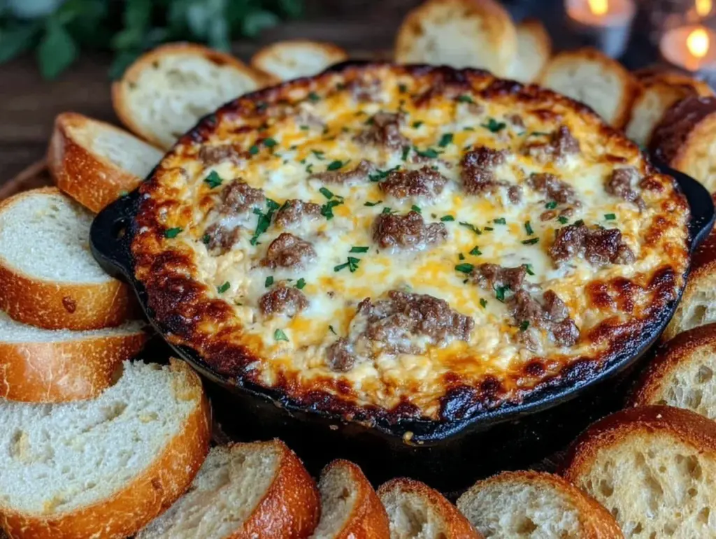 savory philly cheesesteak dip skillet - featured image