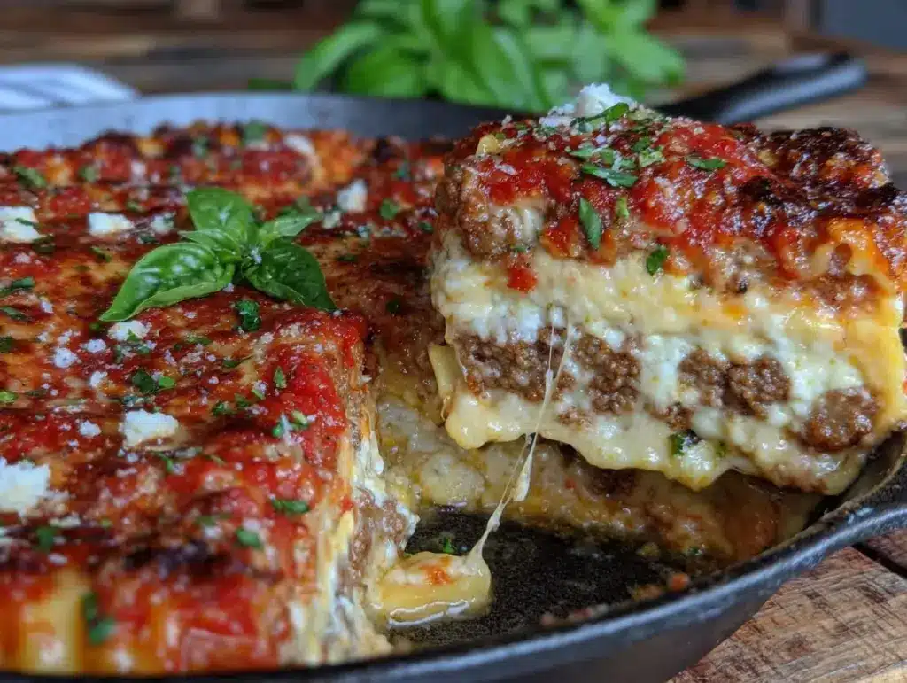 skillet lasagna recipe - featured image