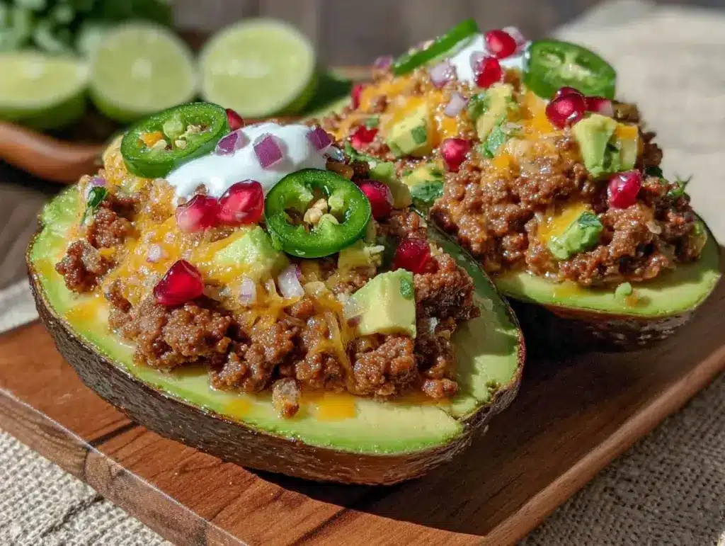 taco stuffed avocado boats - featured image