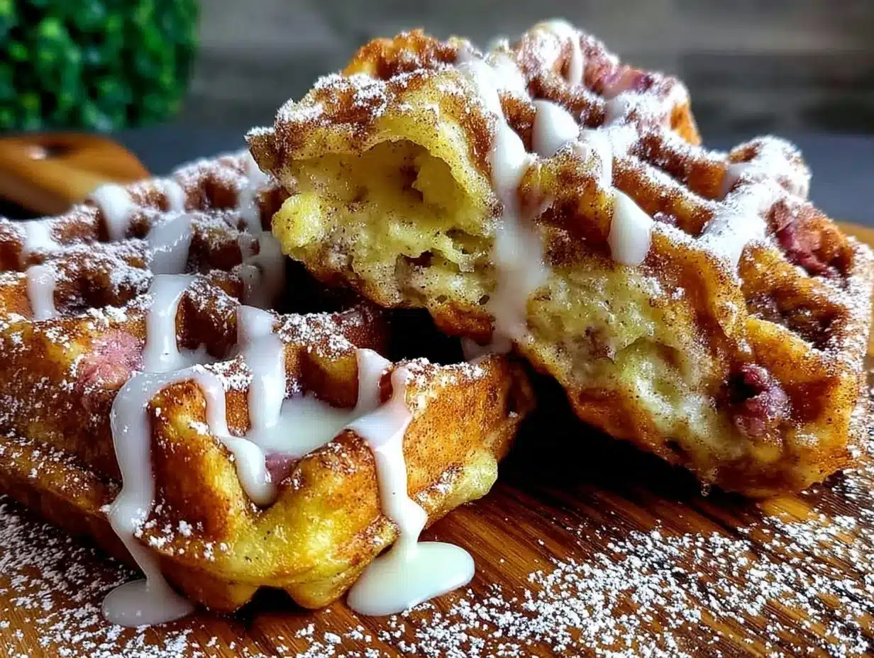 waffle iron cinnamon roll waffles preparation steps