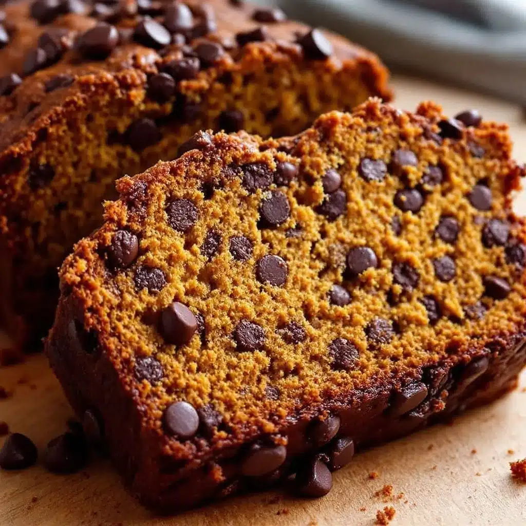 baked pumpkin chocolate chip bread - featured image