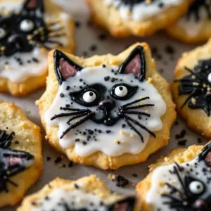 black cat Halloween sugar cookies - featured image