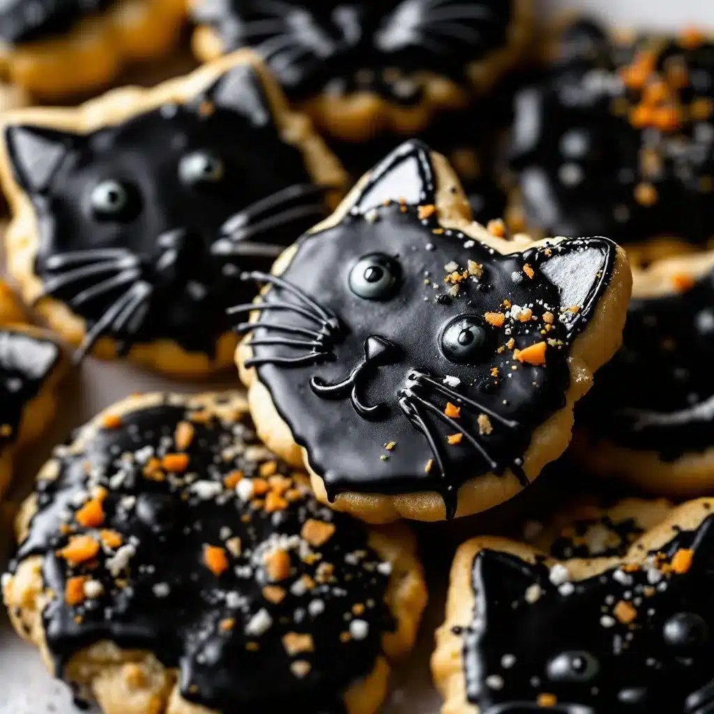 black cat Halloween sugar cookies preparation steps