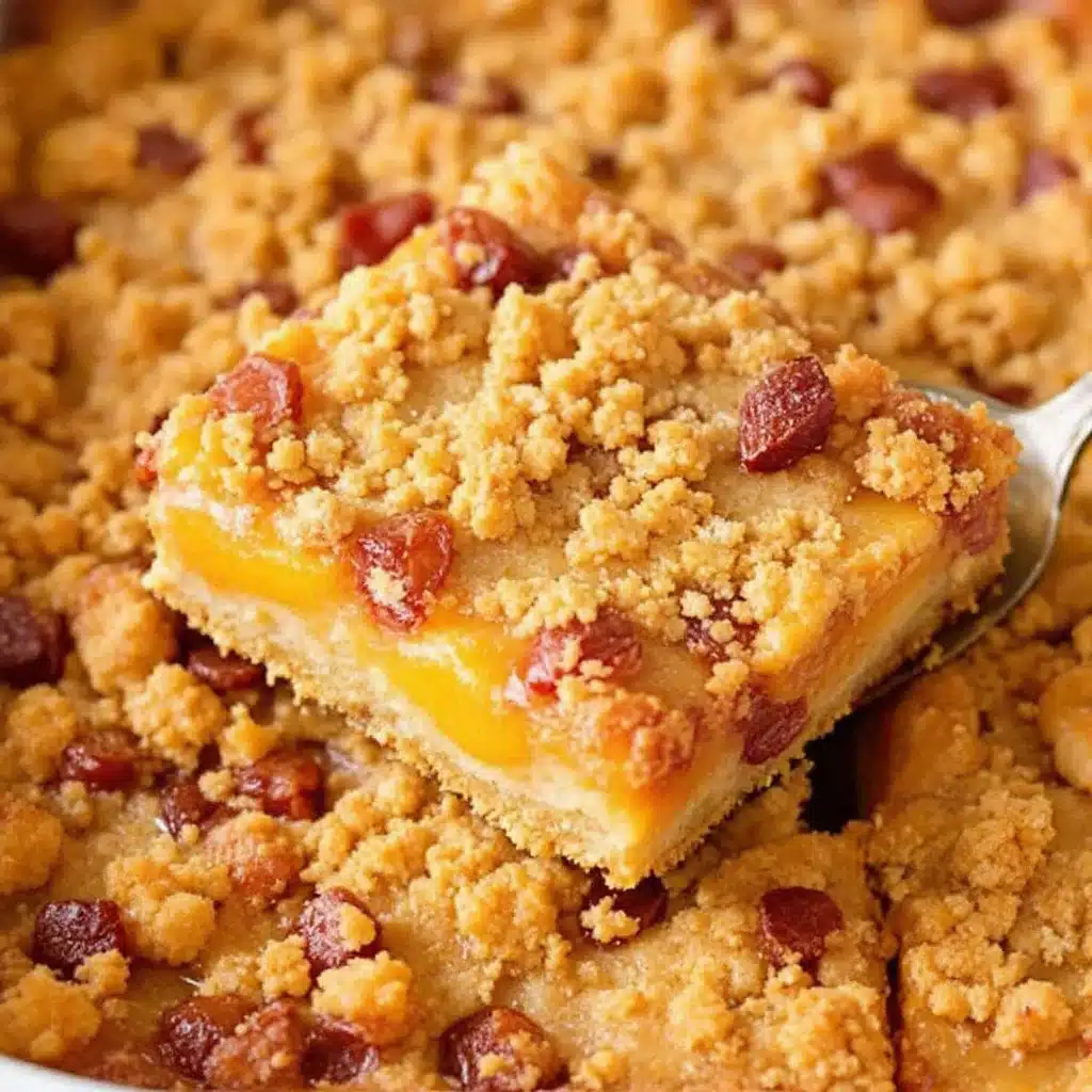 bourbon peach cobbler bars - featured image