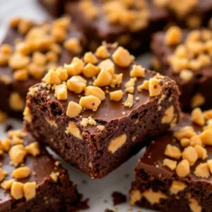 chocolate peanut butter football brownies - featured image