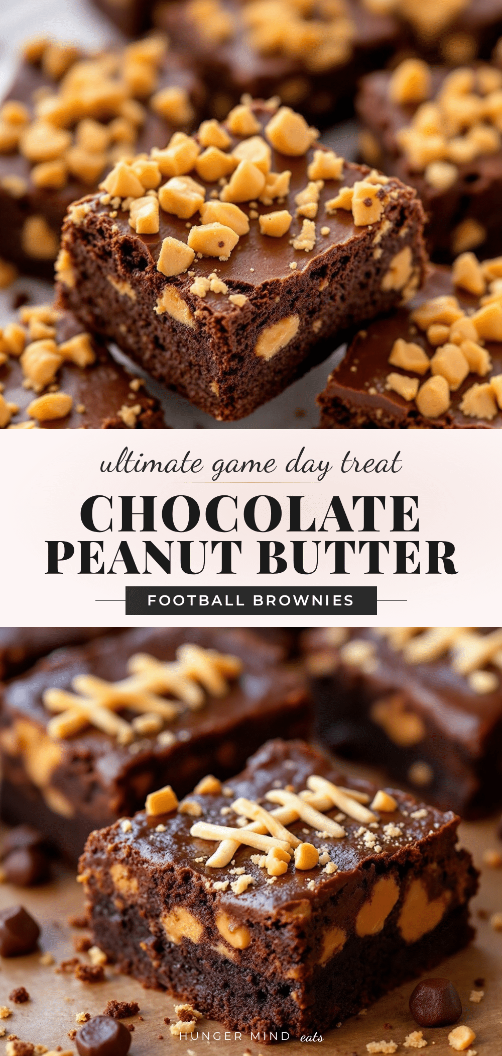 chocolate peanut butter football brownies recipe