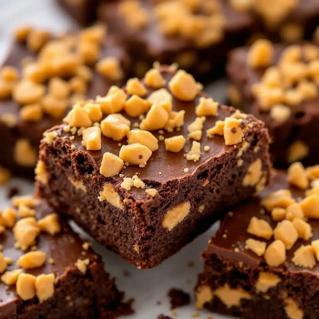 chocolate peanut butter football brownies - featured image