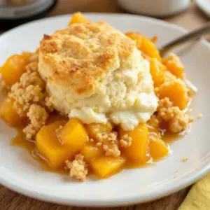 classic peach cobbler - featured image