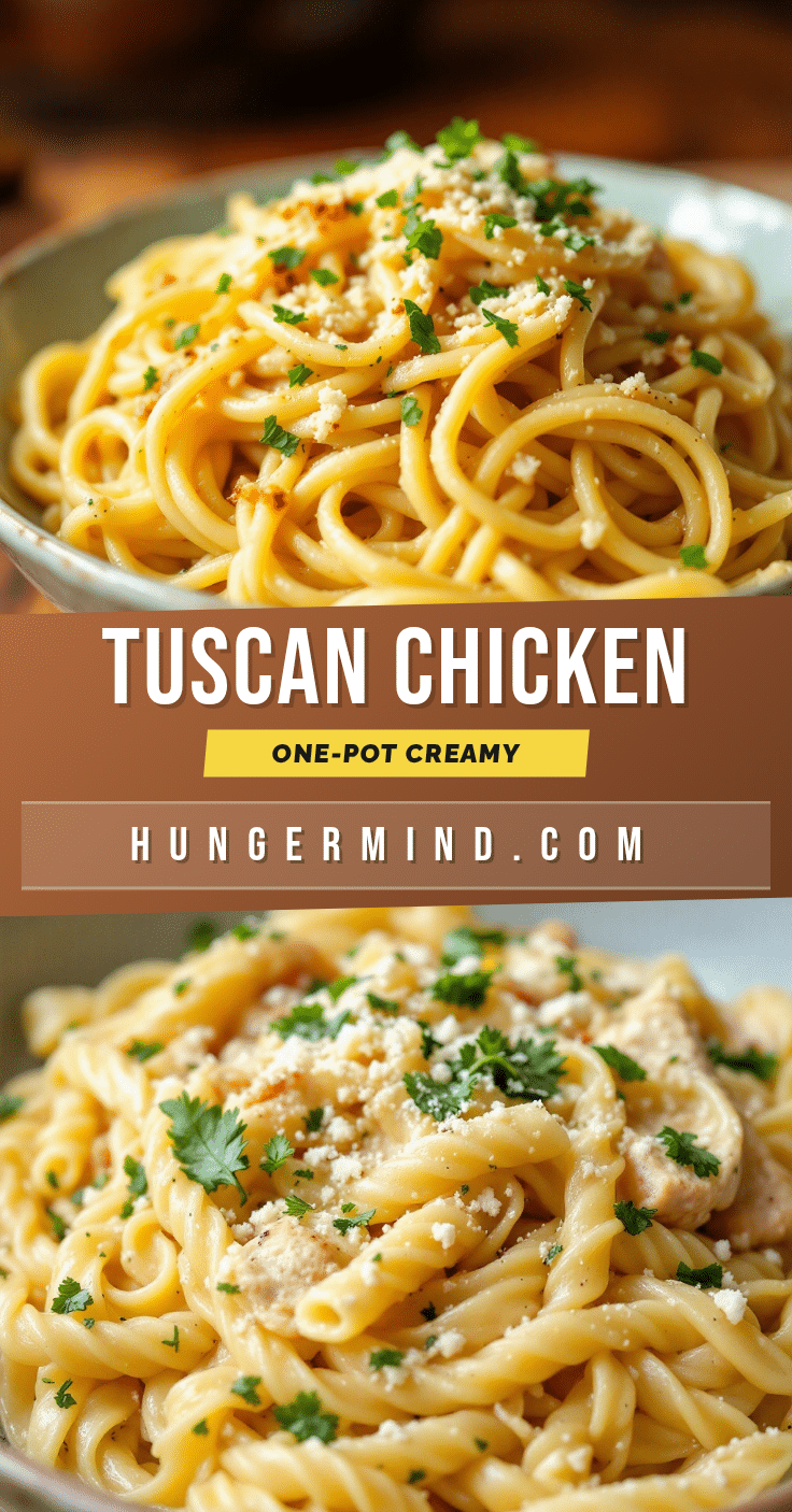 creamy one-pot tuscan chicken pasta recipe
