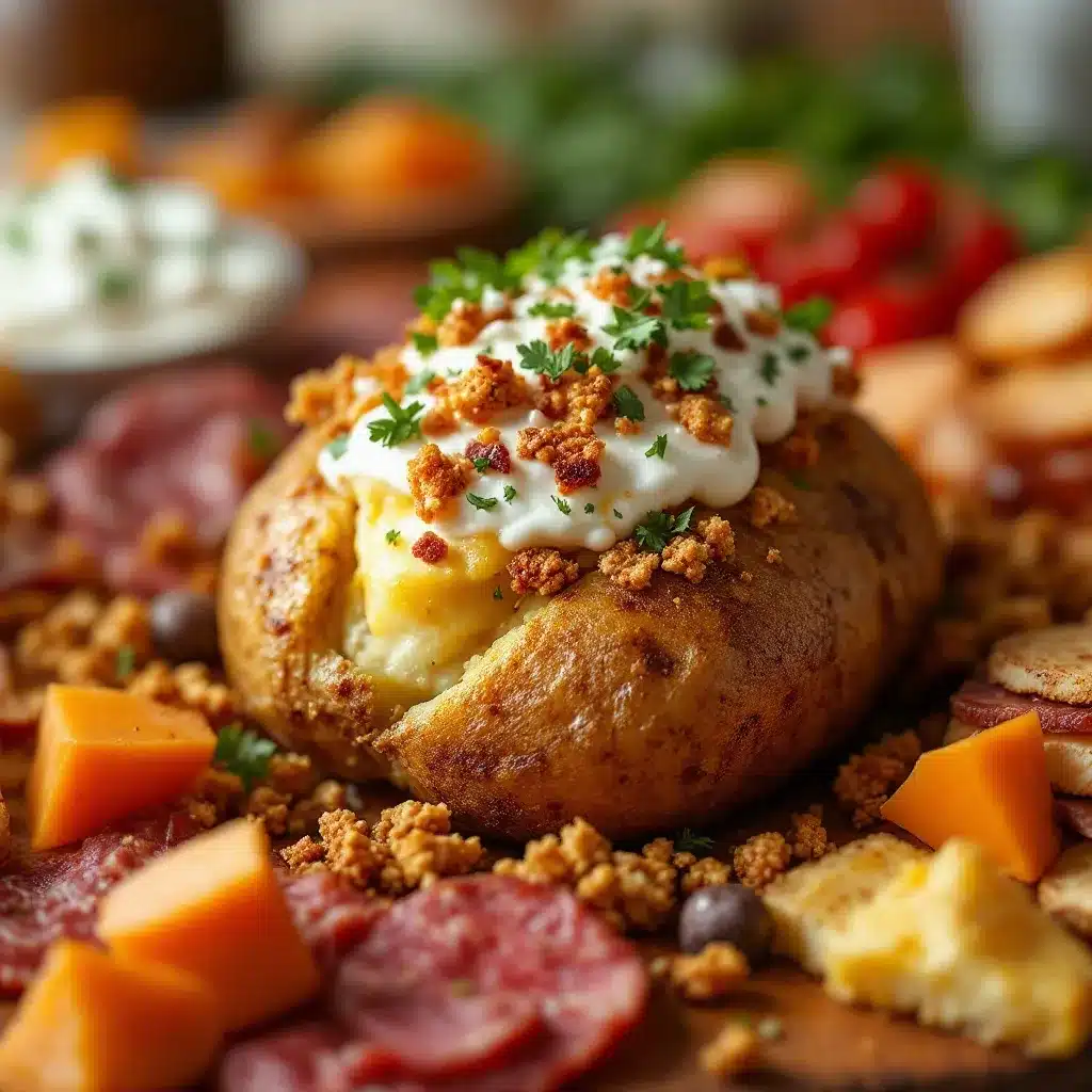 game day loaded baked potato football charcuterie board preparation steps