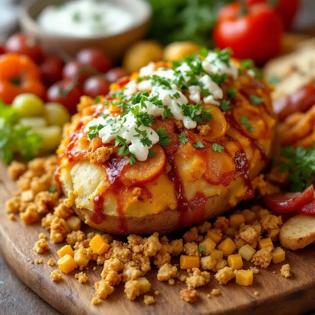 game day loaded baked potato football charcuterie board - featured image