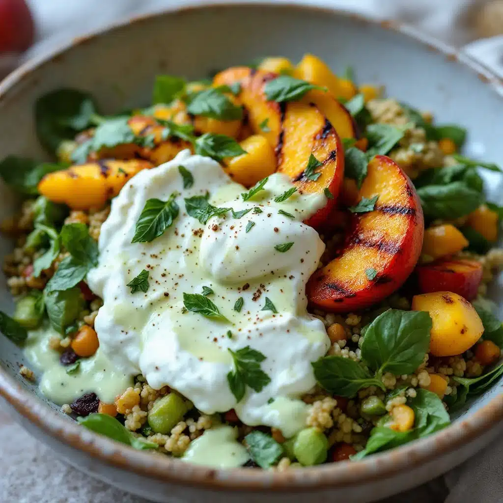 grilled peach burrata salad - featured image