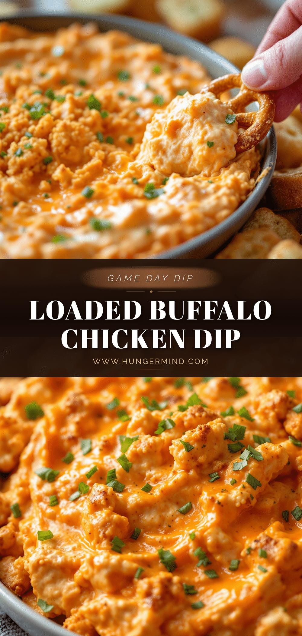 loaded buffalo chicken dip with pretzel bites recipe