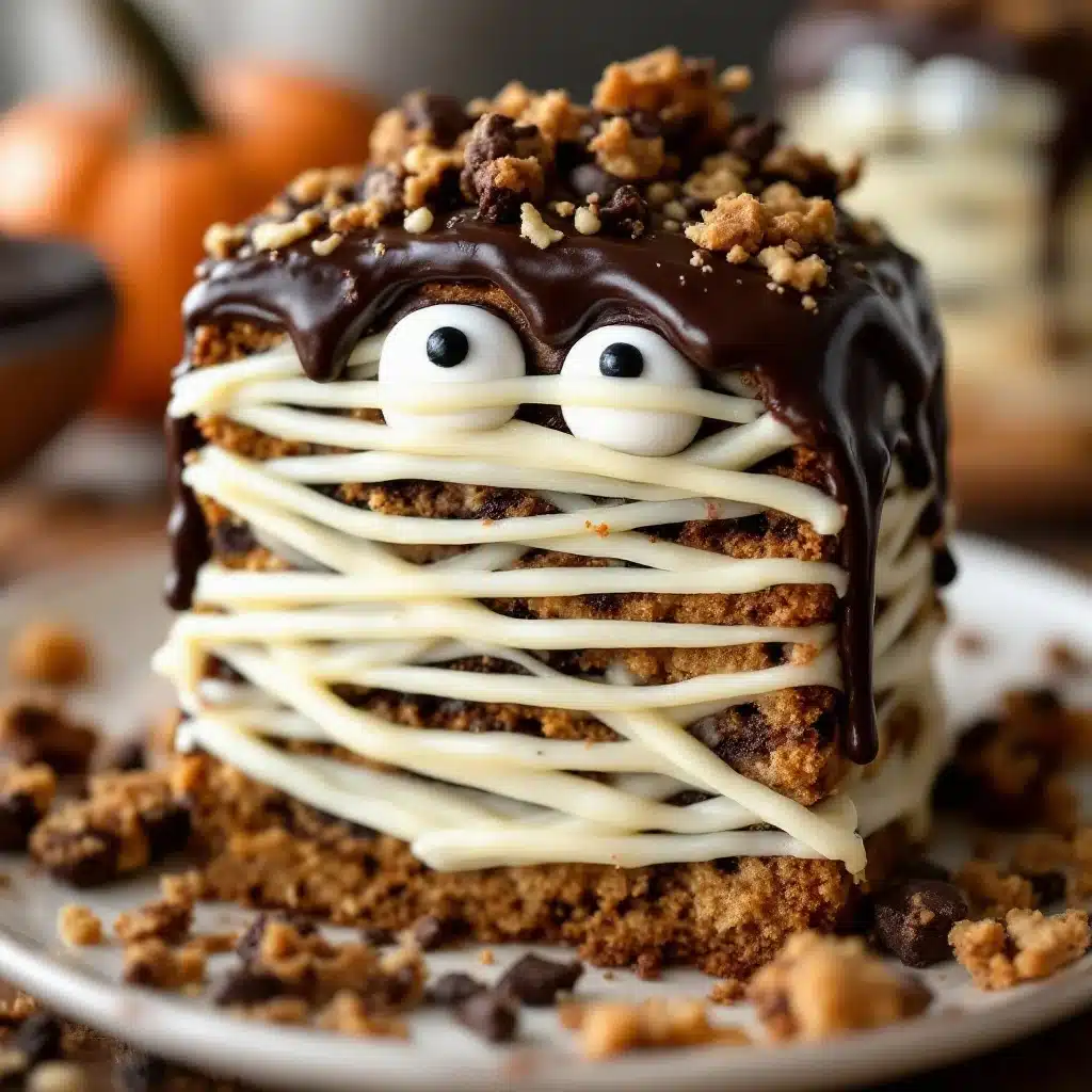 mummy halloween cookie cake - featured image