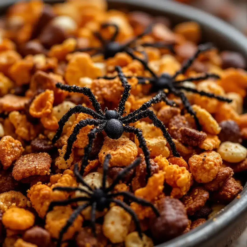 spiderweb Halloween snack mix - featured image